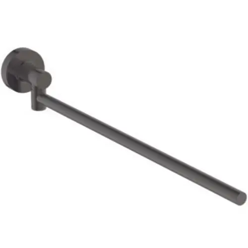 Handtuchstange in einem schlichten, grauen Design, montiert an einer Wand, hergestellt von Ideal Standard.